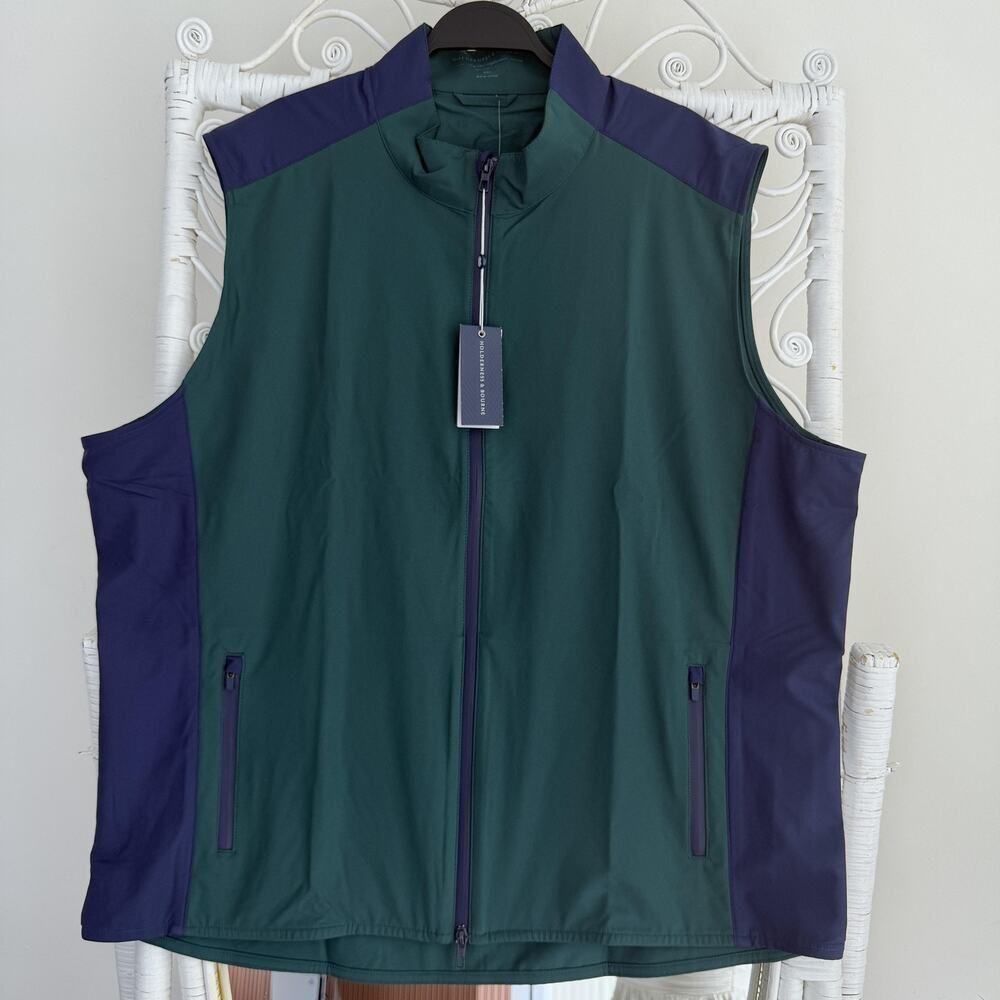 Holderness & Bourne Vest Mens XXL Green The Hayes Golf Performance Zip Jacket
